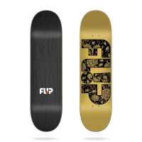 Skateboard Deck Only Flip Team Metallic Yellow 8.0" 2023